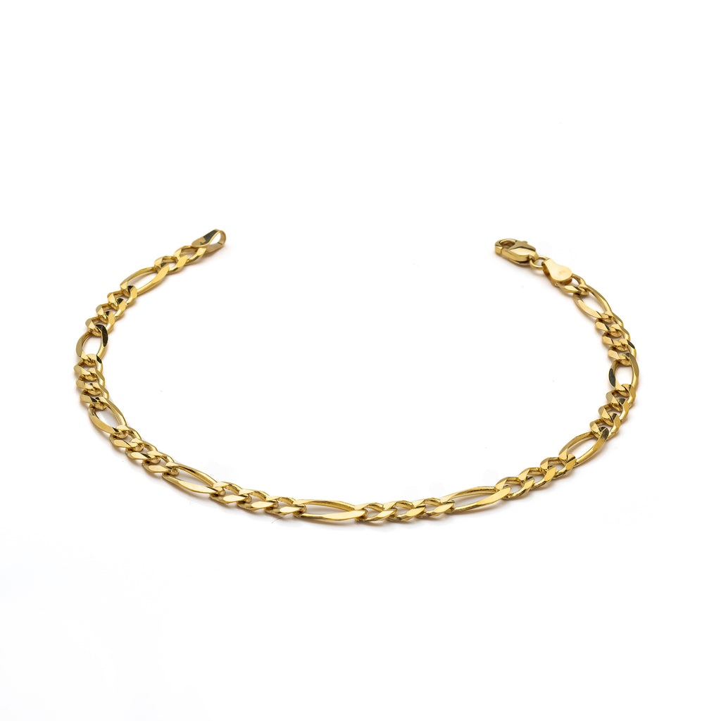 10k Yellow Gold Solid Figaro Bracelet