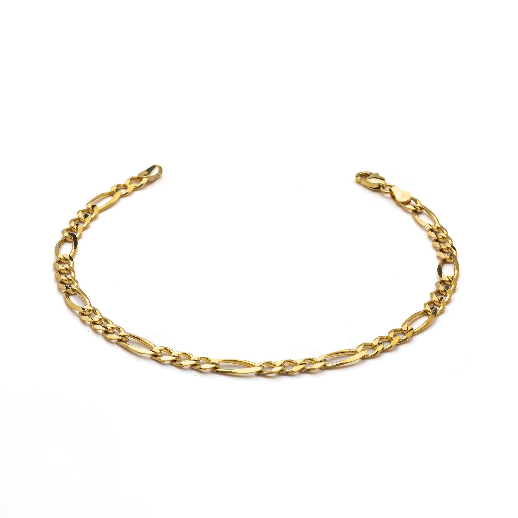 10k Yellow Gold Solid Figaro Bracelet