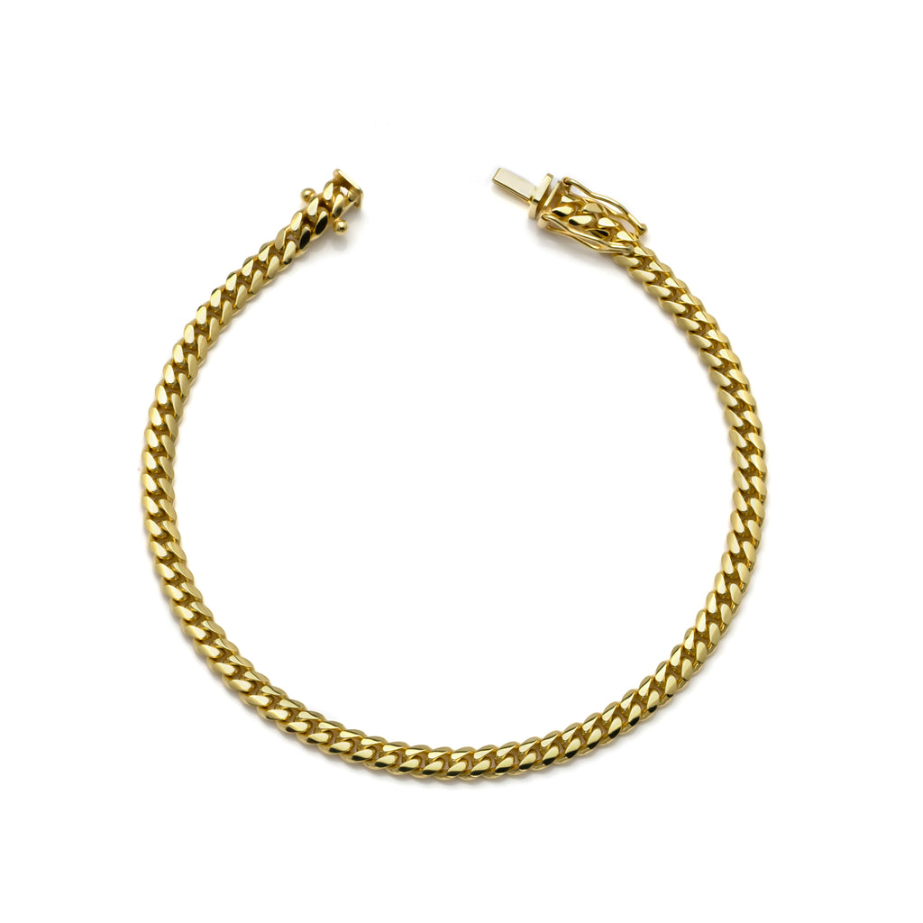 14k Yellow Gold Solid Miami Cuban Bracelet