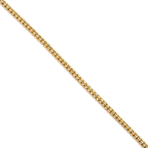 10k Gold Two-Tone Ice Chain Bracelet