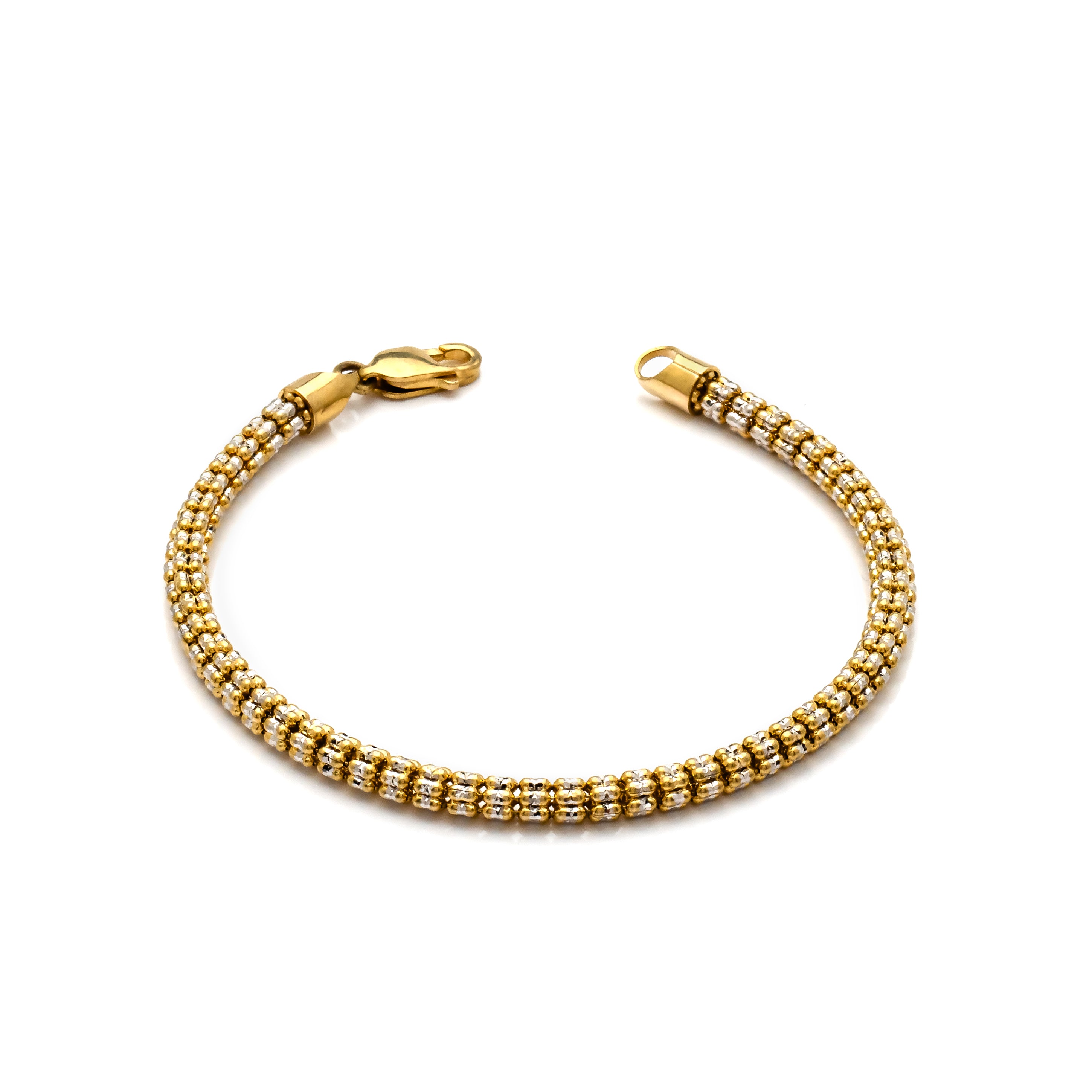 14k Gold Two-Tone Ice Chain Bracelet