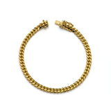 18k Yellow Gold Solid Miami Cuban Bracelet