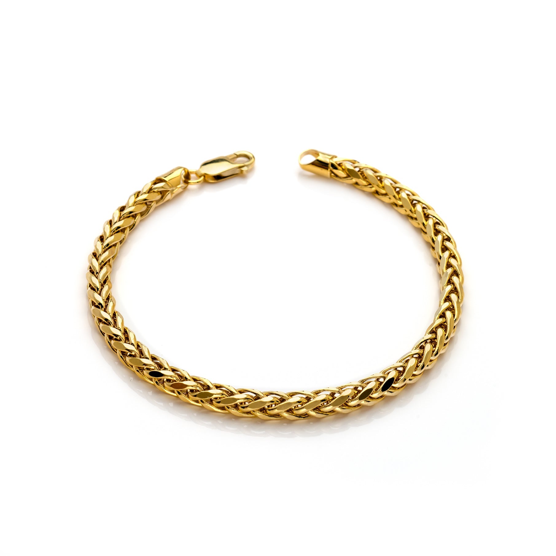 10k Yellow Gold Hollow Wheat Palm Bracelet