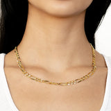 14k Women's Yellow Gold Solid Figaro Chain