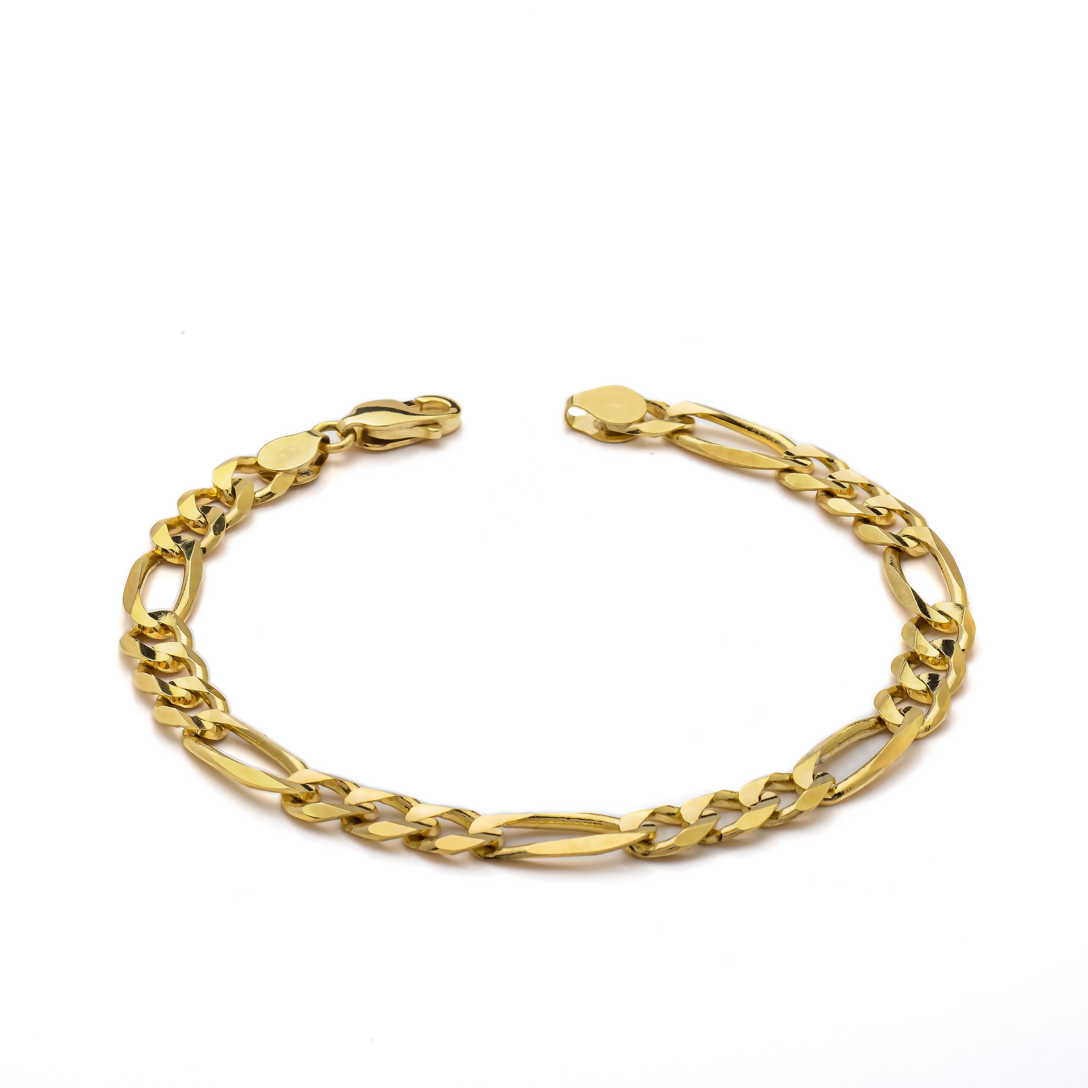 10k Yellow Gold Solid Figaro Bracelet