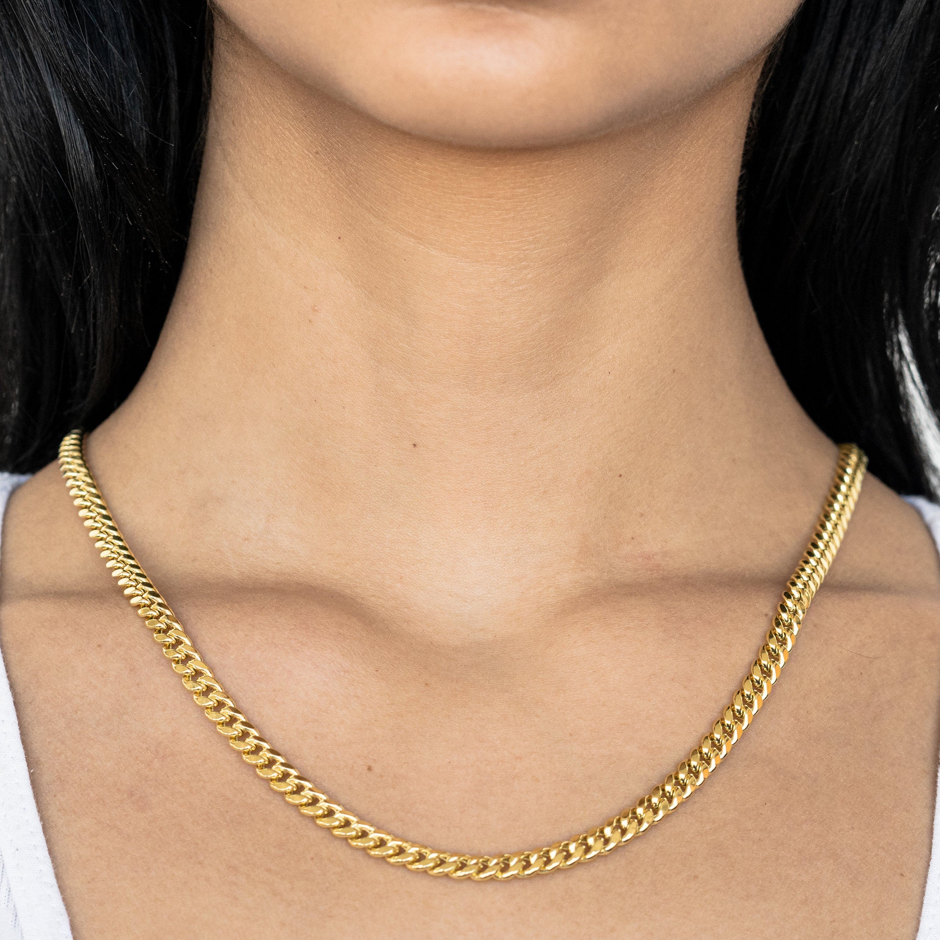 10k Women's Yellow Gold Hollow miami cuban necklace