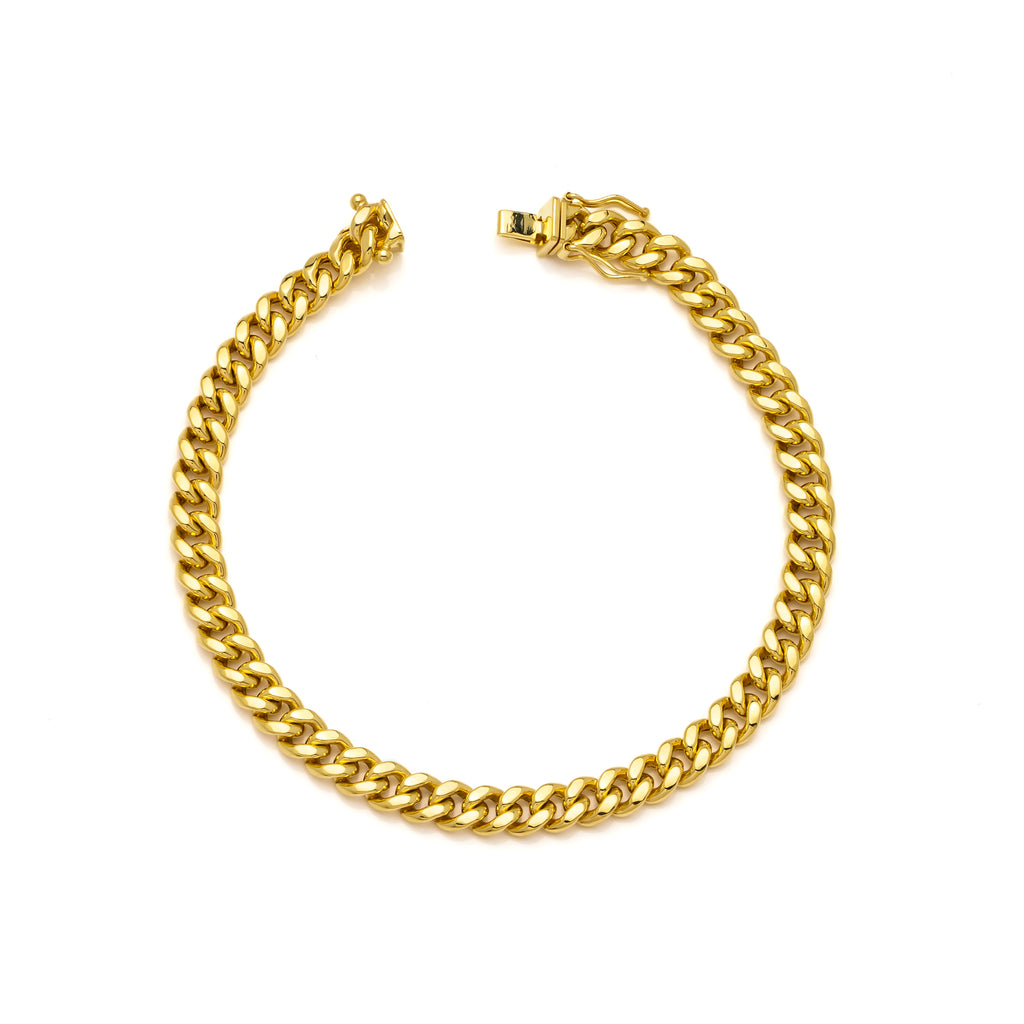 14k Yellow Gold Hollow Miami Cuban Bracelet