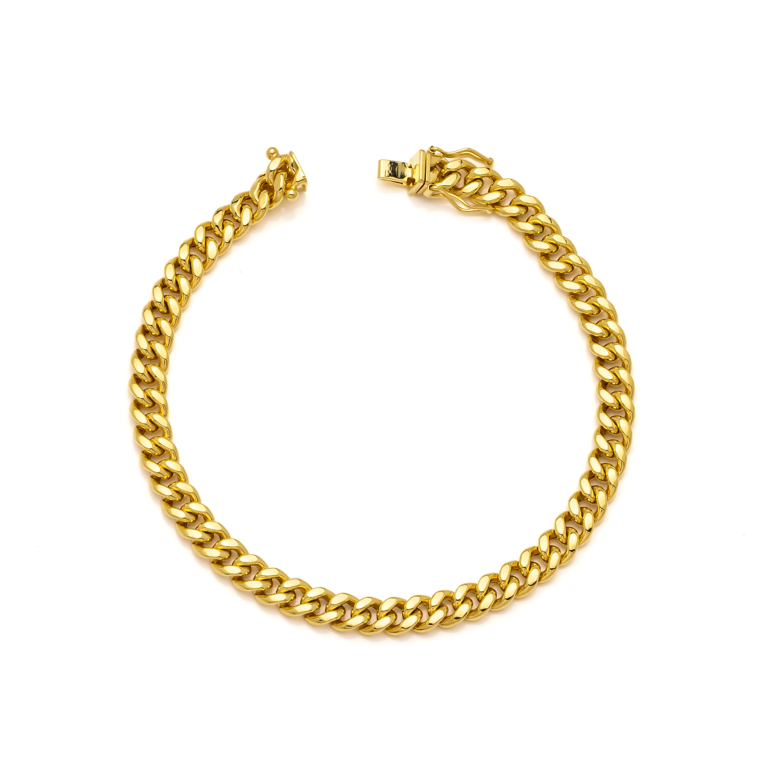 14k Yellow Gold Hollow Miami Cuban Bracelet