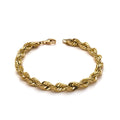 10k Yellow Gold Solid Diamond Cut Rope Bracelet