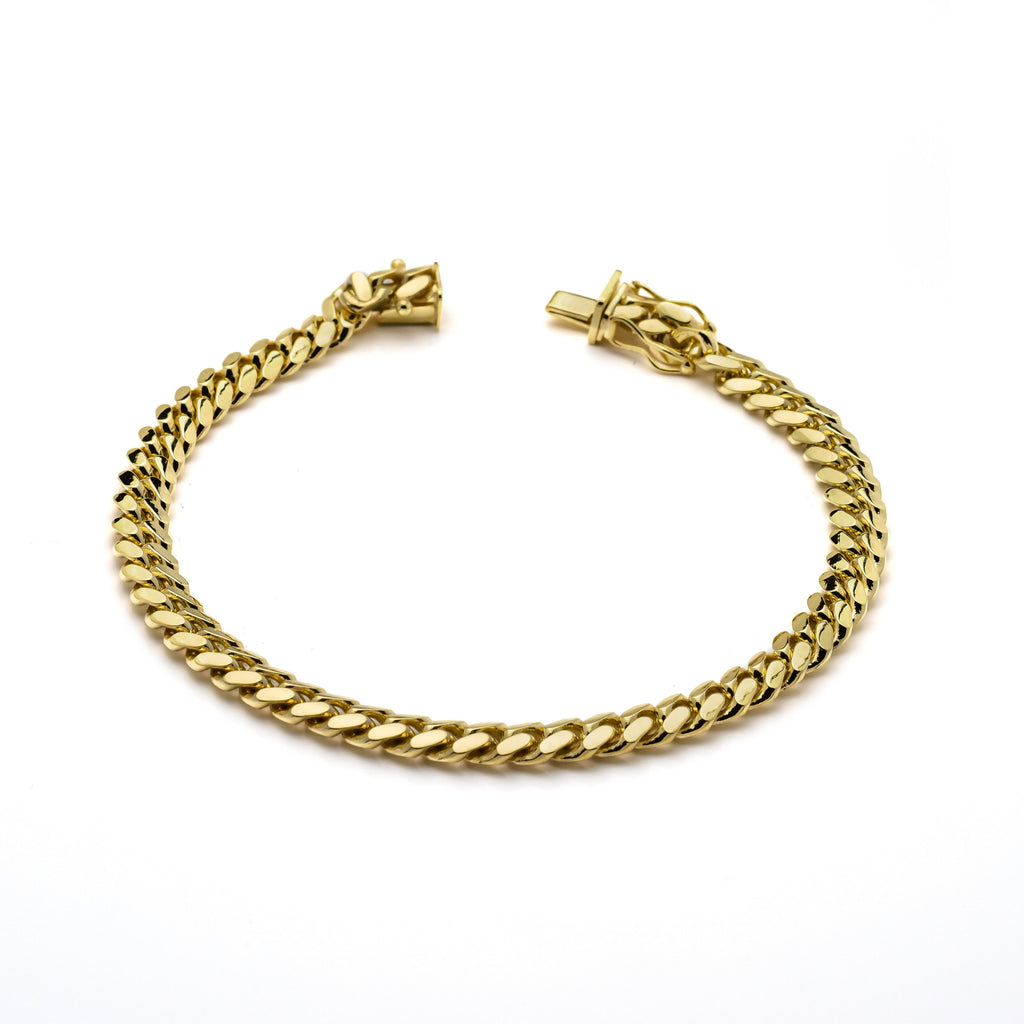 10k Yellow Gold Solid Miami Cuban Bracelet