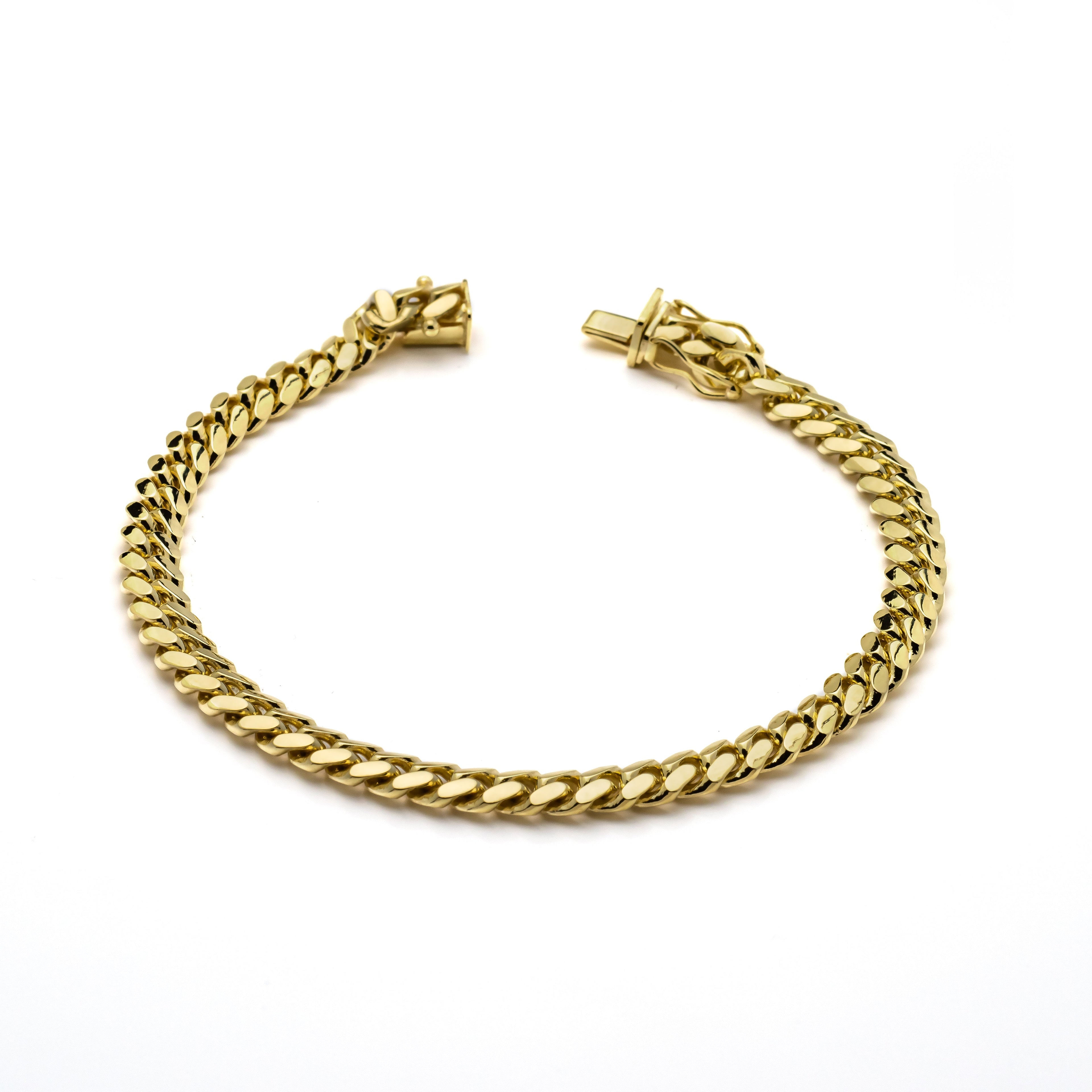 10k Yellow Gold Solid Miami Cuban Bracelet