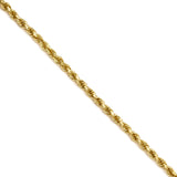 2.5MM Yellow Gold Solid Diamond Cut Rope Chain 22"