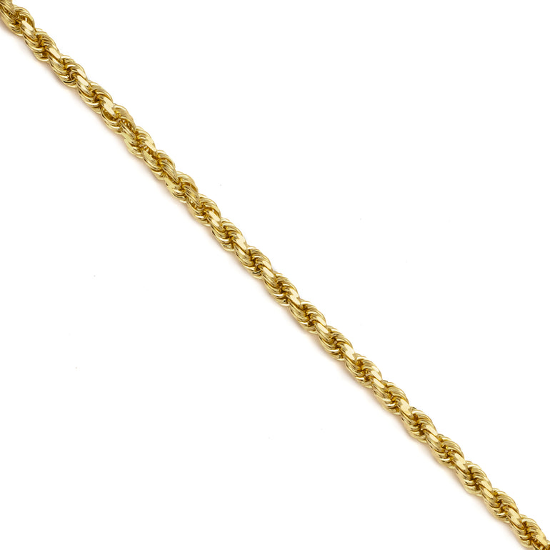 Lifetime Jewelry 7mm Rope Chain Necklace 24K Real Gold Plated for Men and Women