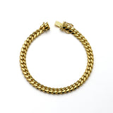 18k Yellow Gold Solid Miami Cuban Bracelet