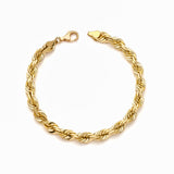 14k Yellow Gold Solid Diamond Cut Rope Bracelet
