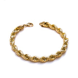 10k Yellow Gold Solid Diamond Cut Rope Bracelet