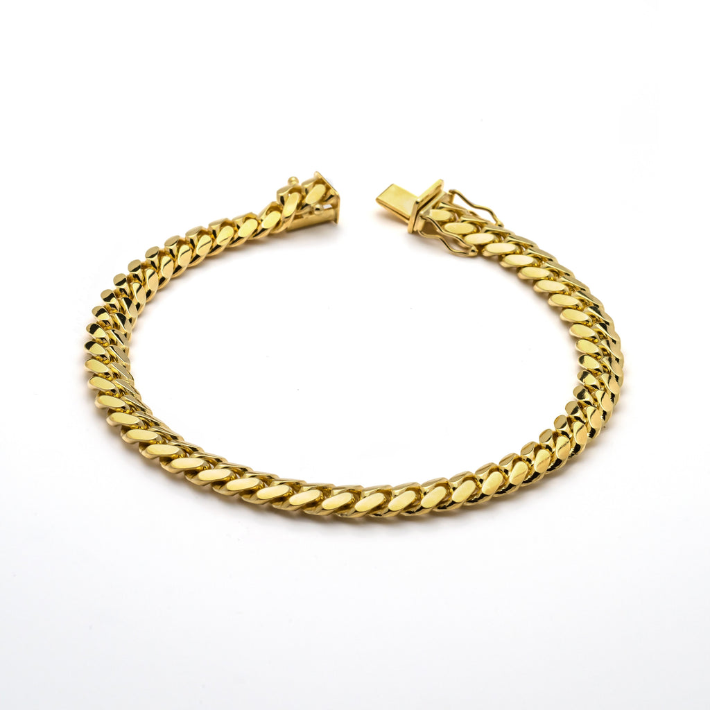 10k Yellow Gold Solid Miami Cuban Bracelet