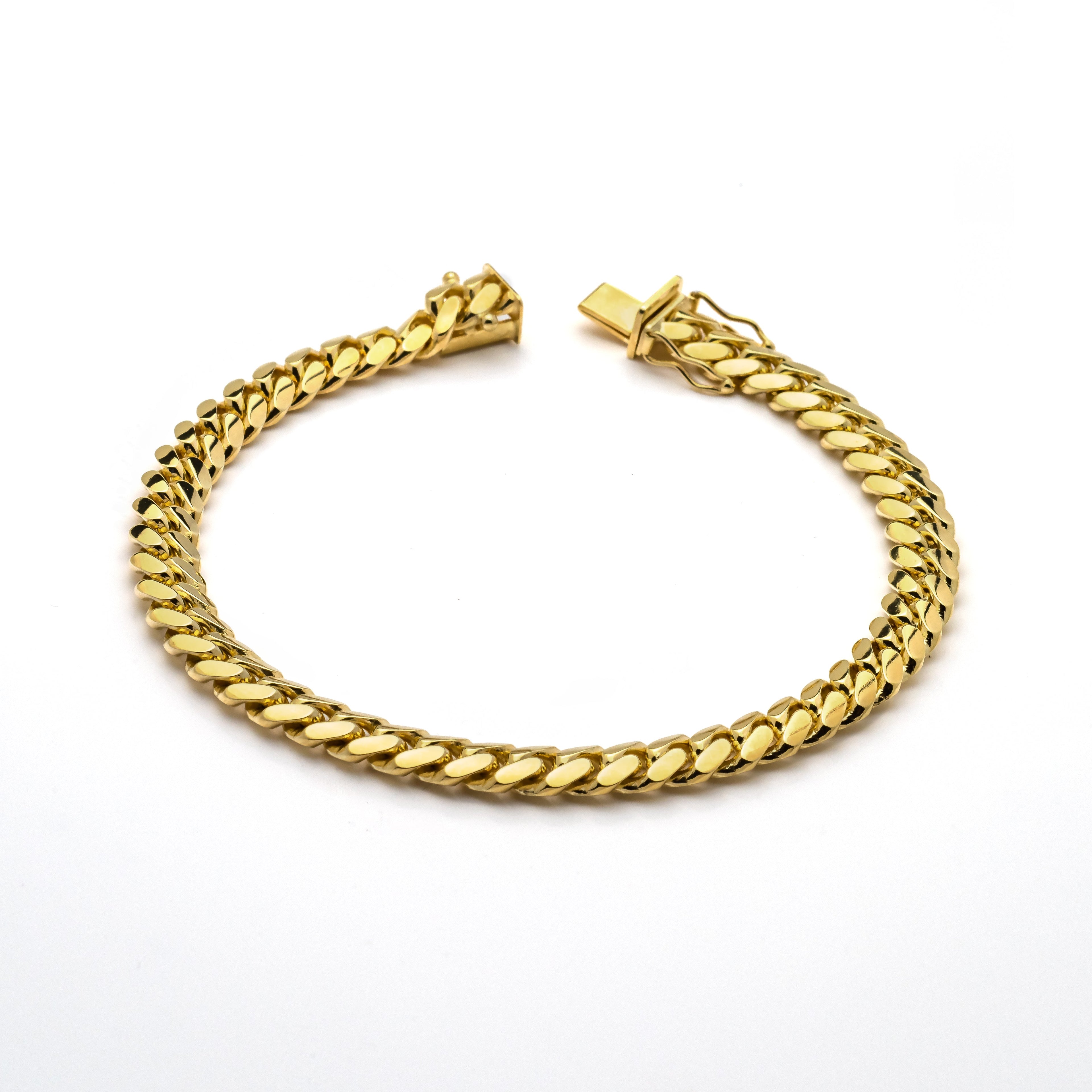 10k Yellow Gold Solid Miami Cuban Bracelet