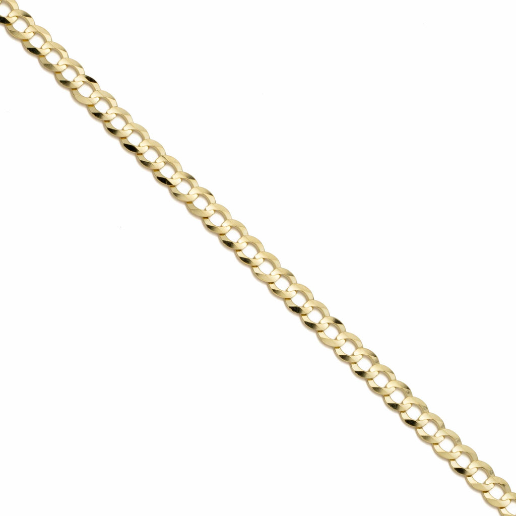 10k Yellow Gold Solid Curb Cuban Bracelet