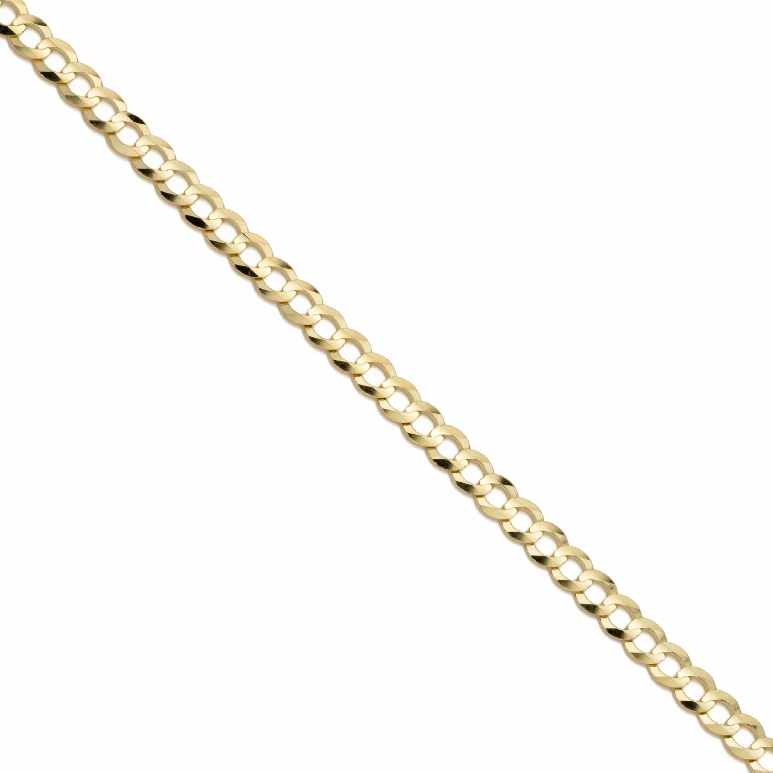 10k Yellow Gold Solid Curb Cuban Bracelet