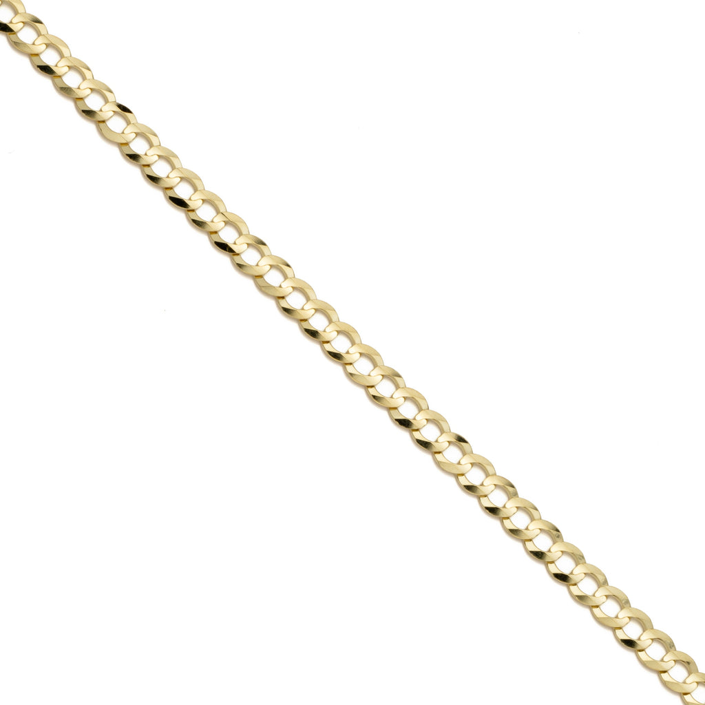 14k Yellow Gold Solid Curb Cuban Bracelet