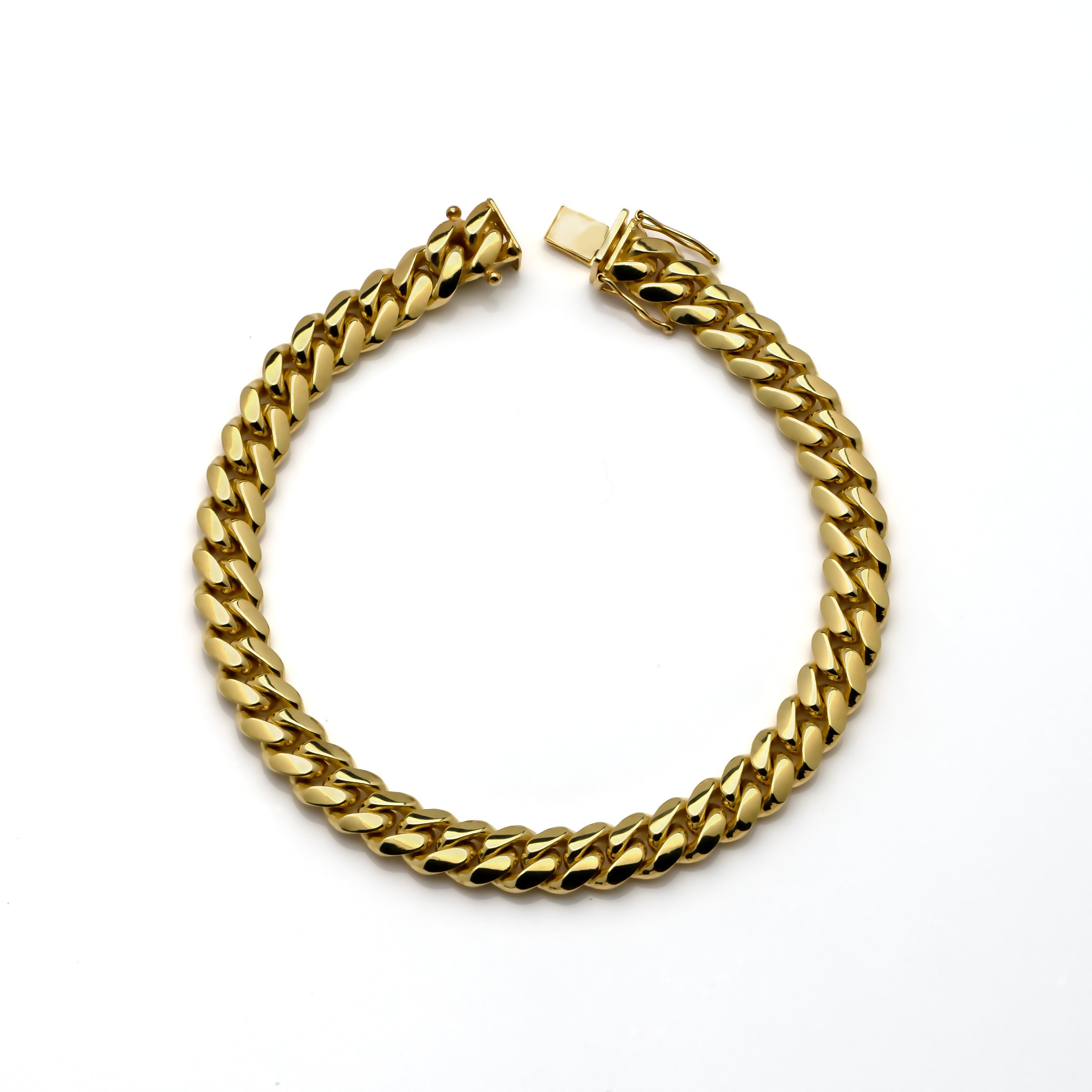 14k Yellow Gold Solid Miami Cuban Bracelet