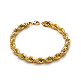 14k Yellow Gold Solid Diamond Cut Rope Bracelet