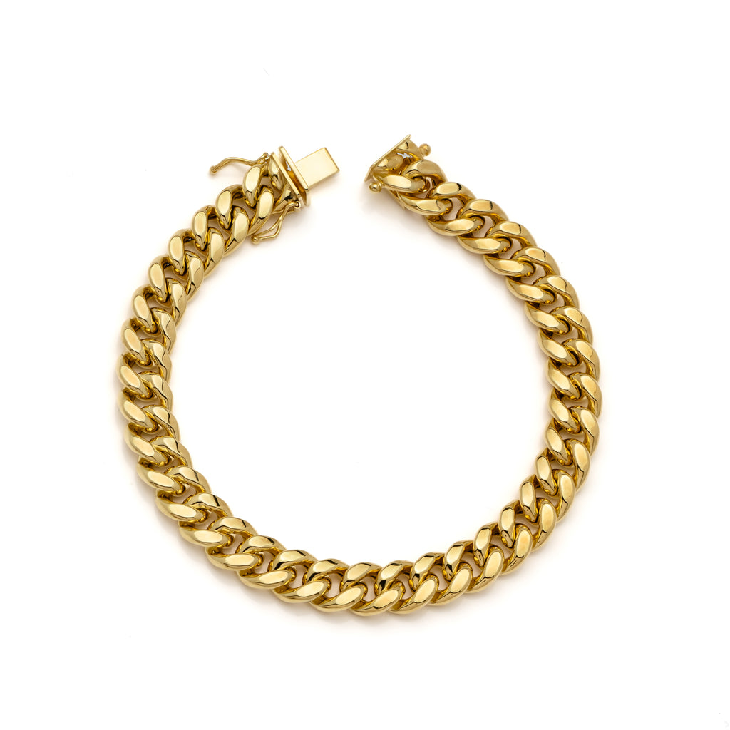 14k Yellow Gold Hollow Miami Cuban Bracelet