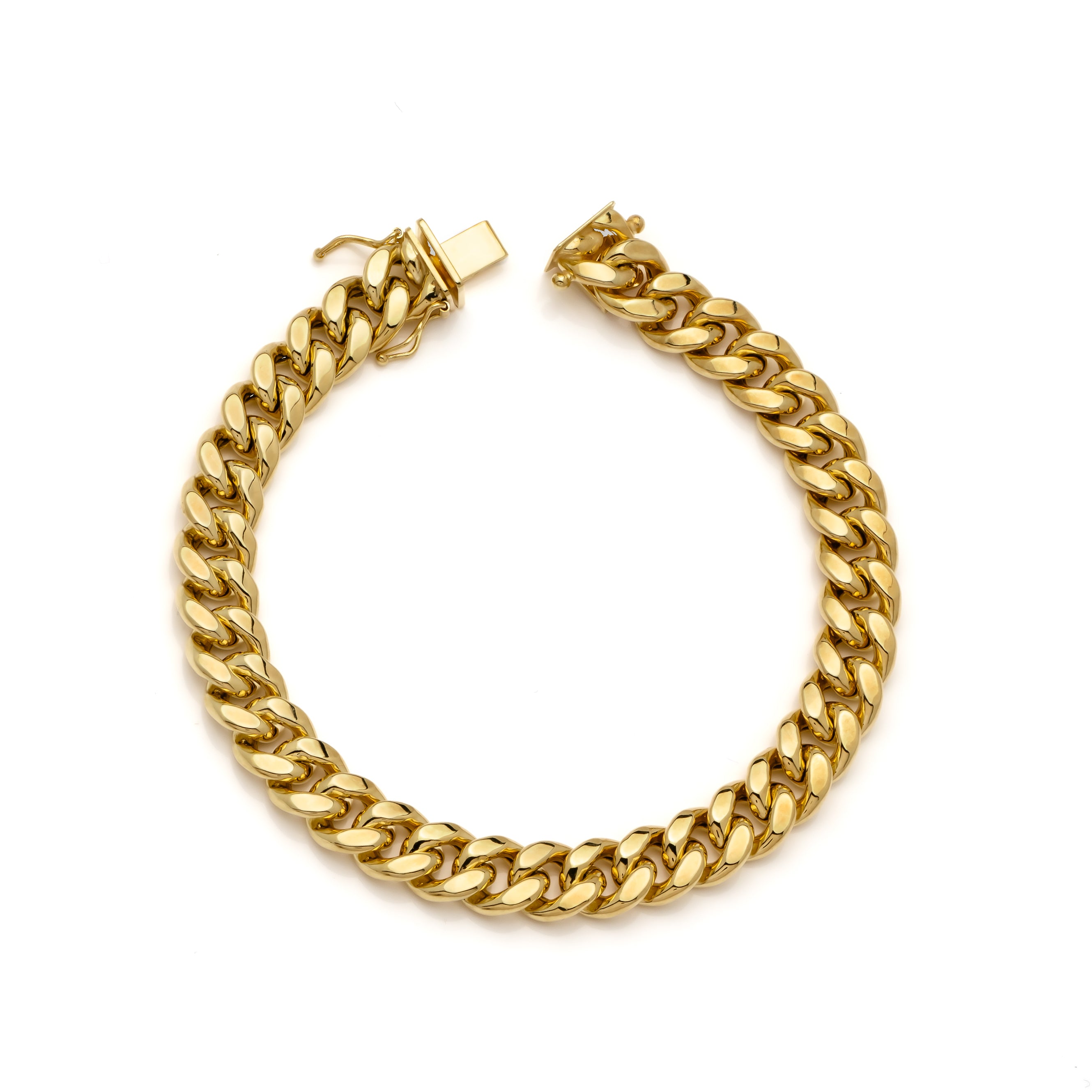14k Yellow Gold Hollow Miami Cuban Bracelet
