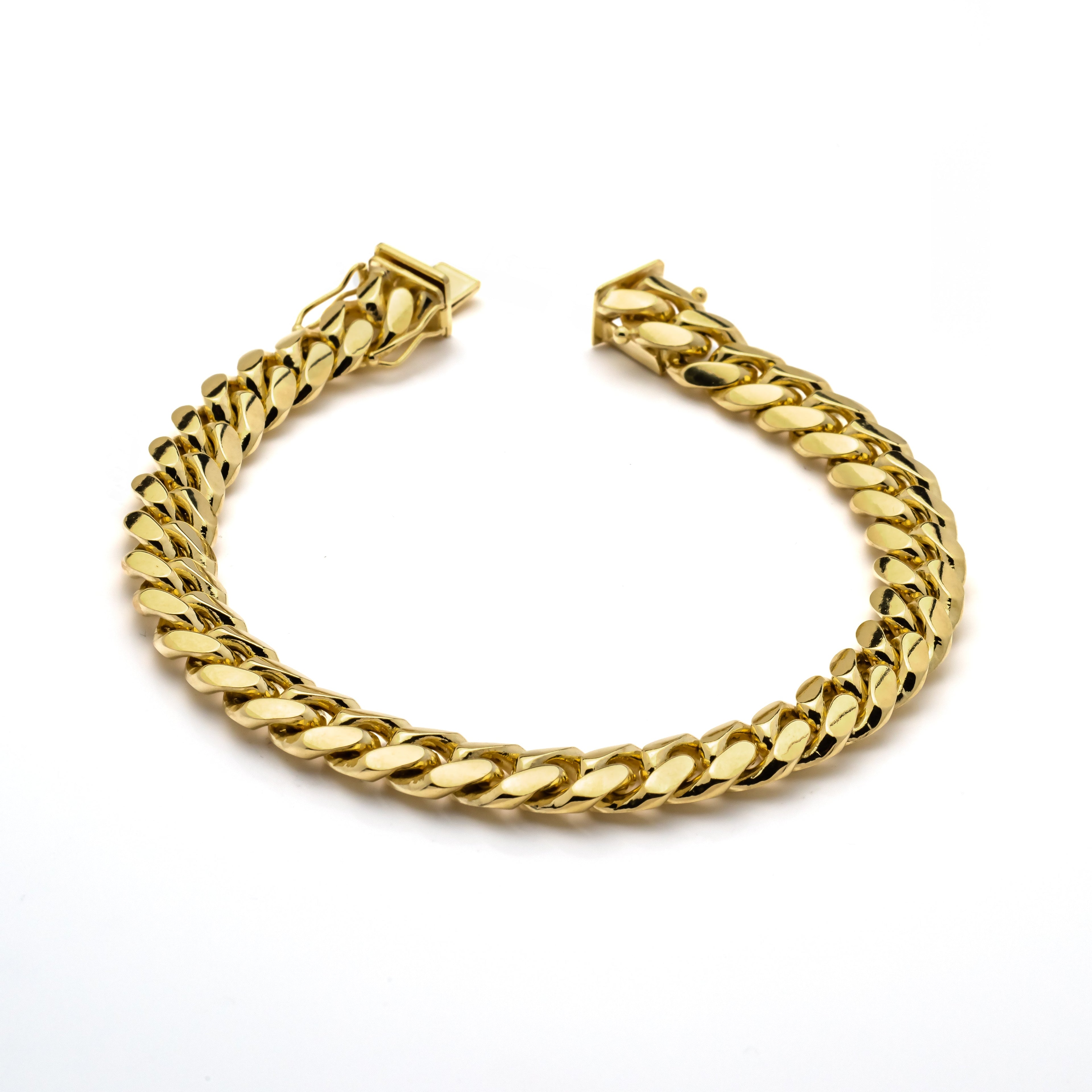 10k Yellow Gold Solid Miami Cuban Bracelet