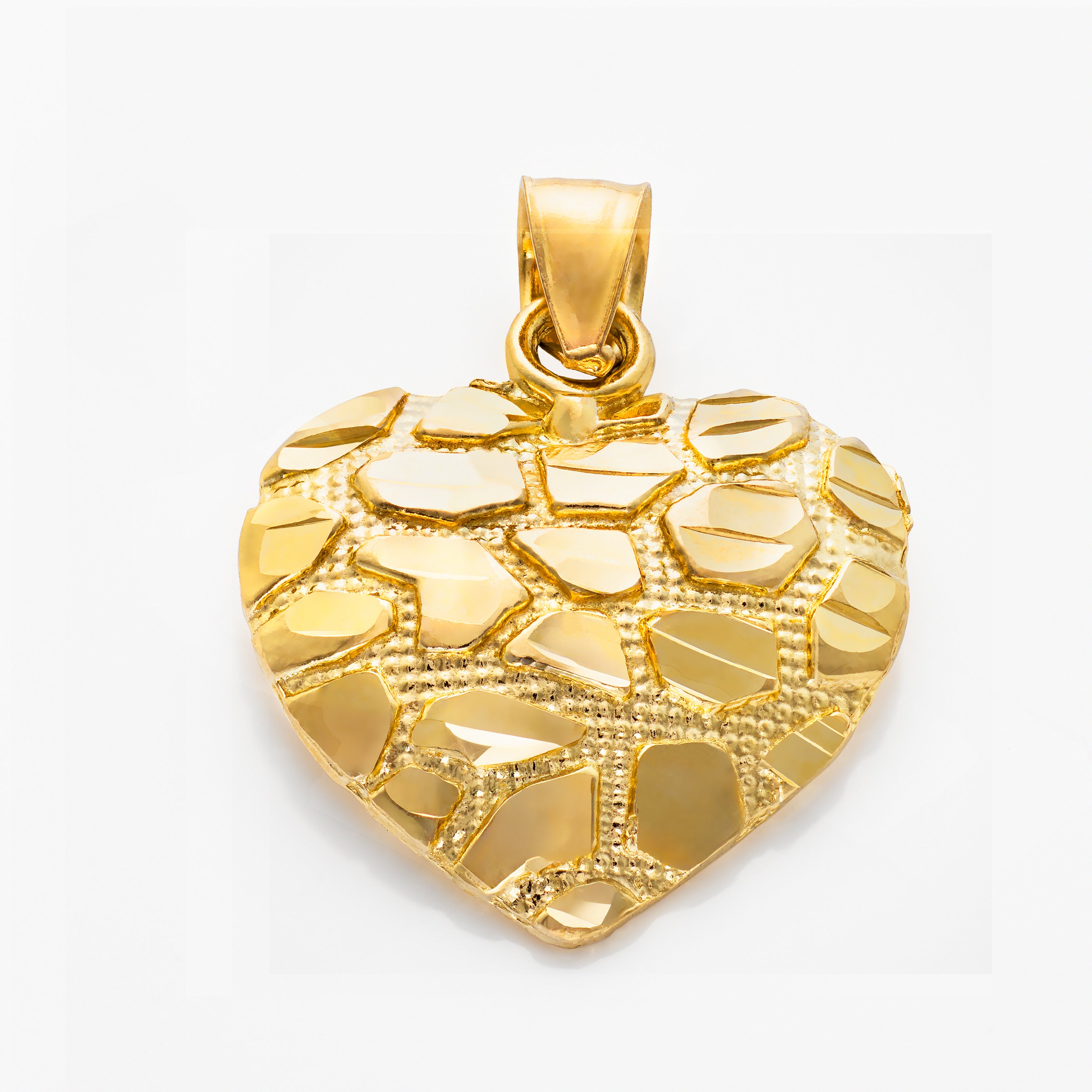10k Solid Gold Heart Nugget Charm Pendant 0.8 Grams