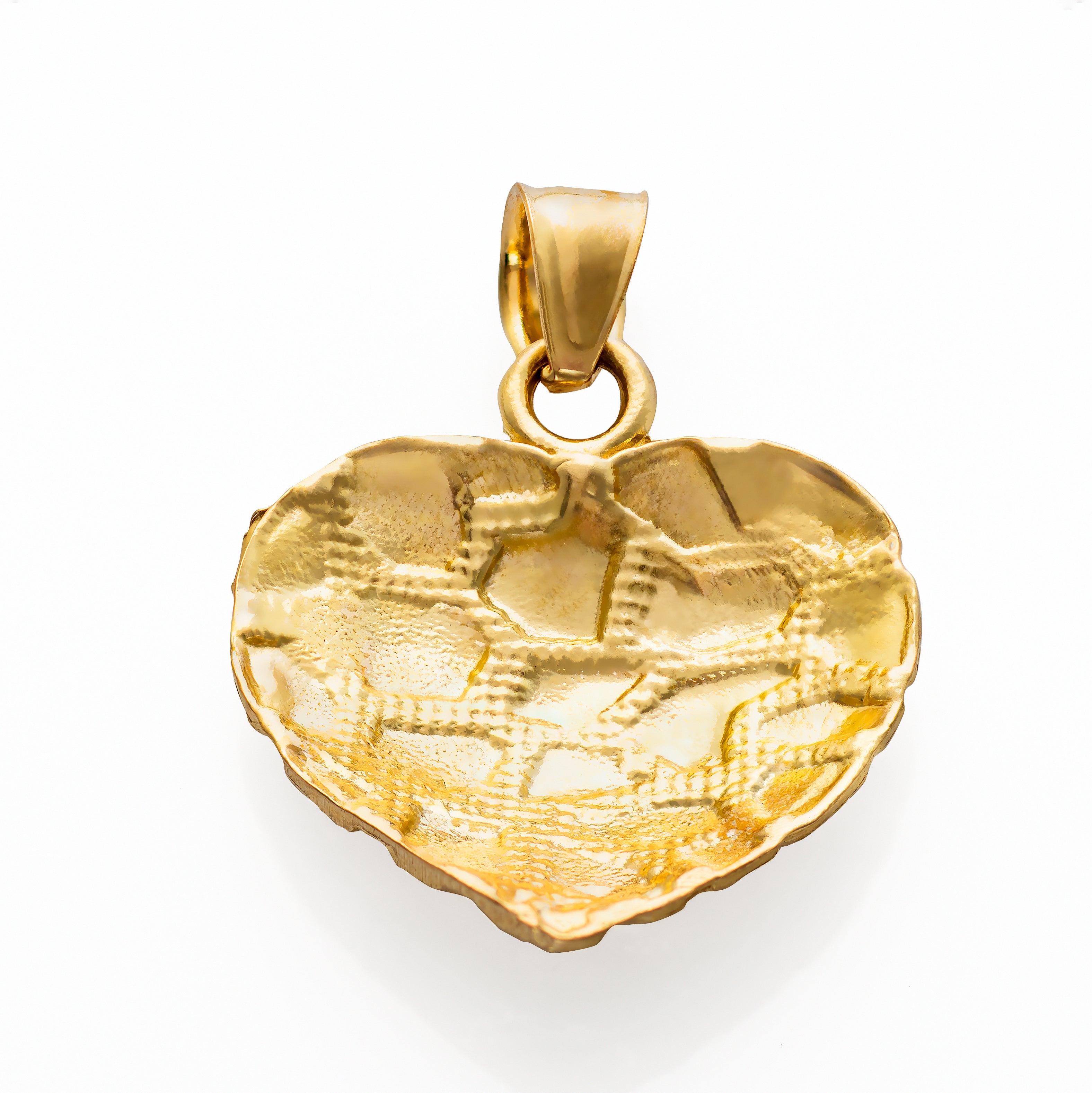 10k Solid Gold Heart Nugget Charm Pendant 0.8 Grams