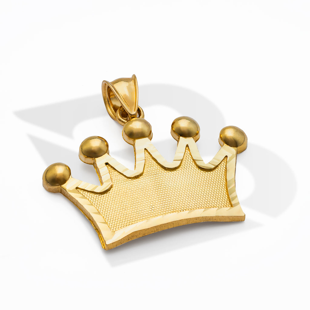 10k Solid Gold Crown Pendant Large 3.7 Grams