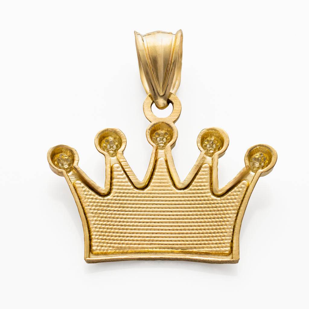 10k Solid Gold Crown Pendant Large 3.7 Grams