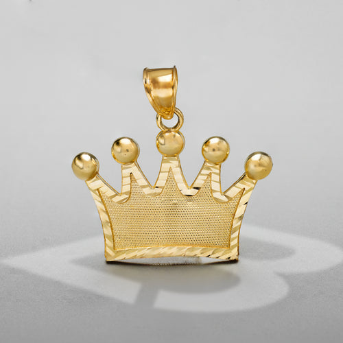 10k Solid Gold Crown Pendant Large 3.7 Grams