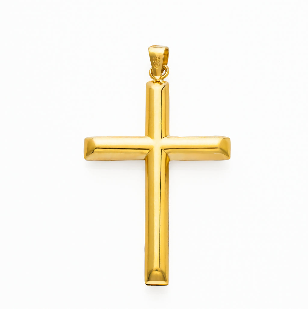 14k Solid Gold Diamond Cut Cross Pendant 1.9 grams
