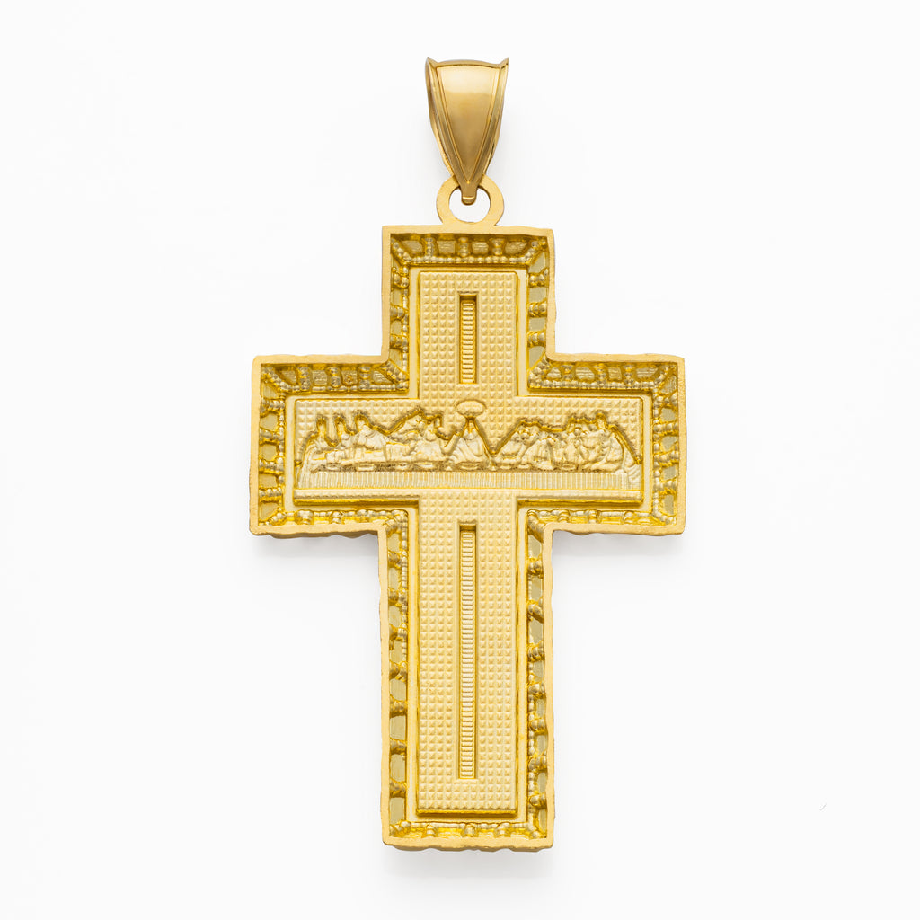 14k Solid Gold Last Supper HQ Cross Pendant 9.8 grams