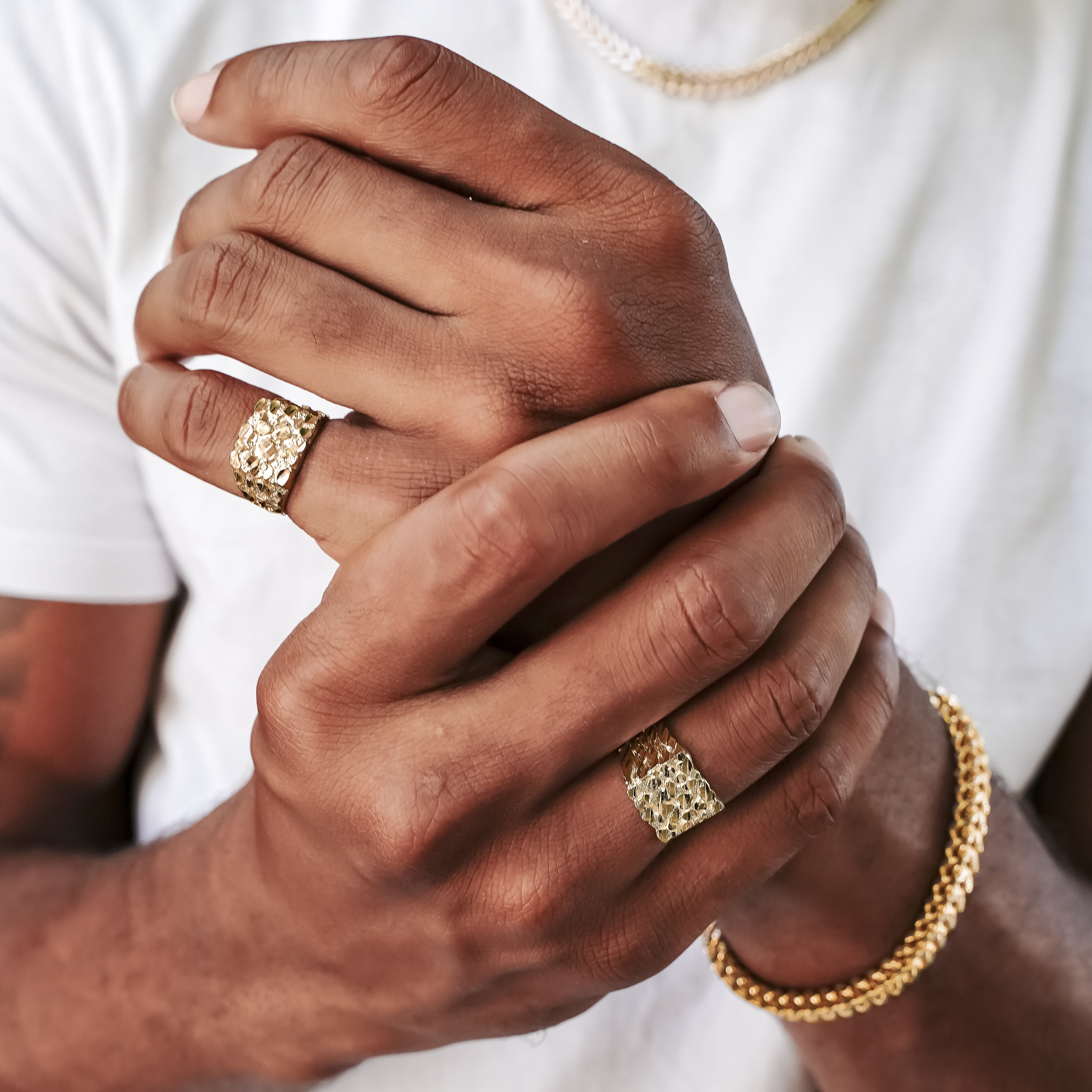 14K Solid Extraweight 9g Nugget Gold Ring (0.70" x 0.68")