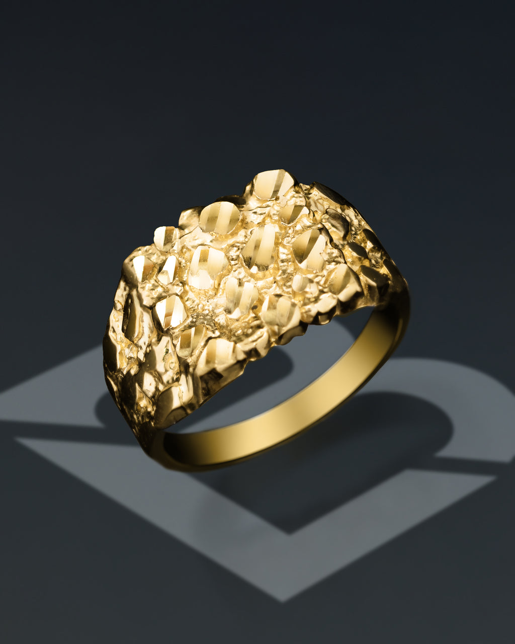 14K Solid Extraweight 9g Nugget Gold Ring (0.70" x 0.68")