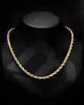14k Yellow Gold Hollow Diamond Cut Rope Chain