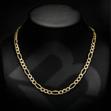 10k Yellow Gold Hollow Figaro Chain