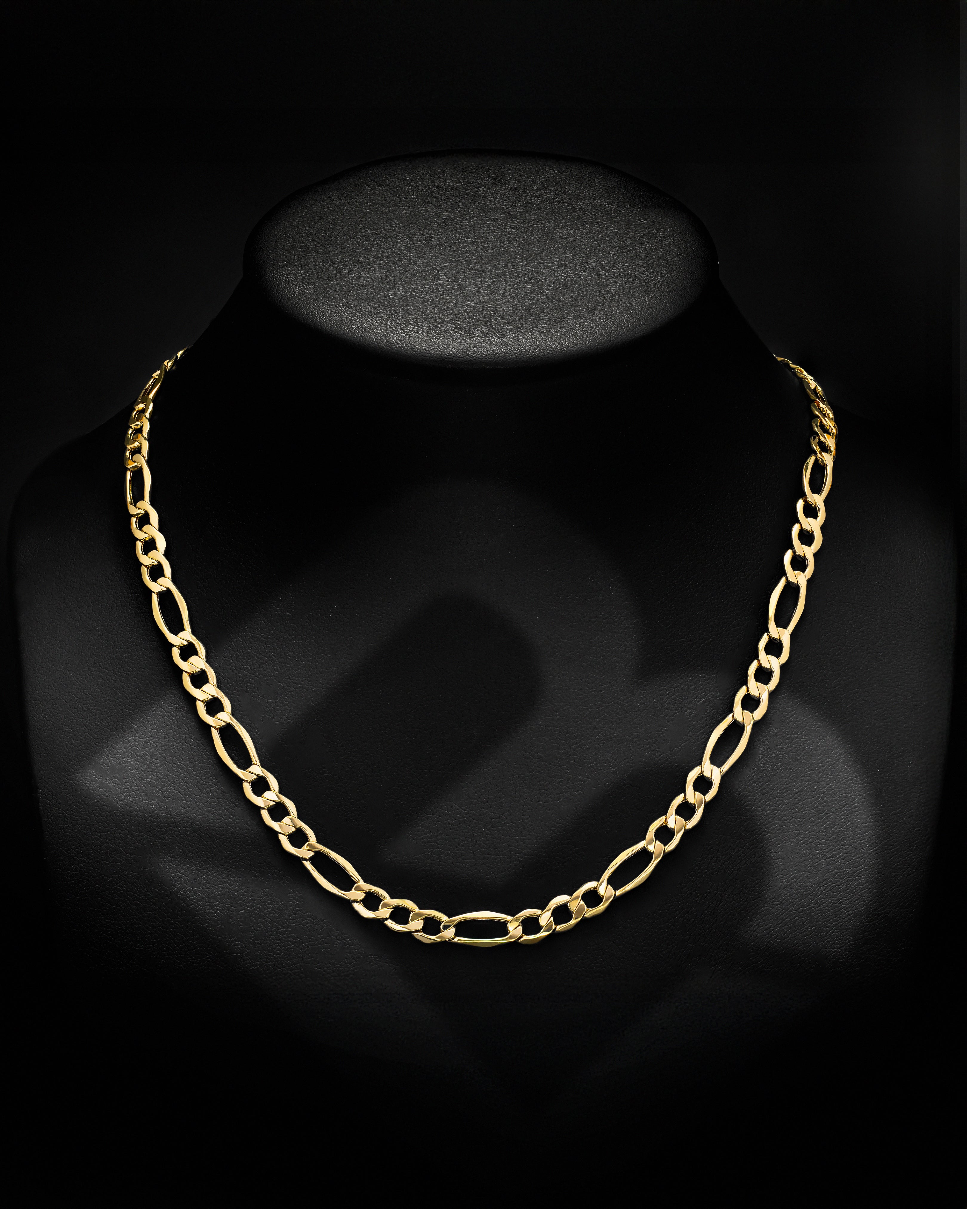 10k Yellow Gold Hollow Figaro Chain