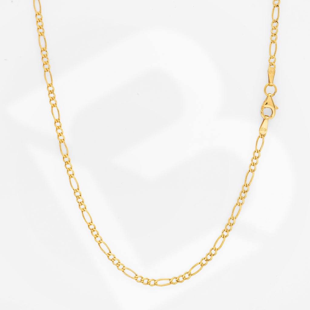 10k Yellow Gold Hollow Figaro Chain