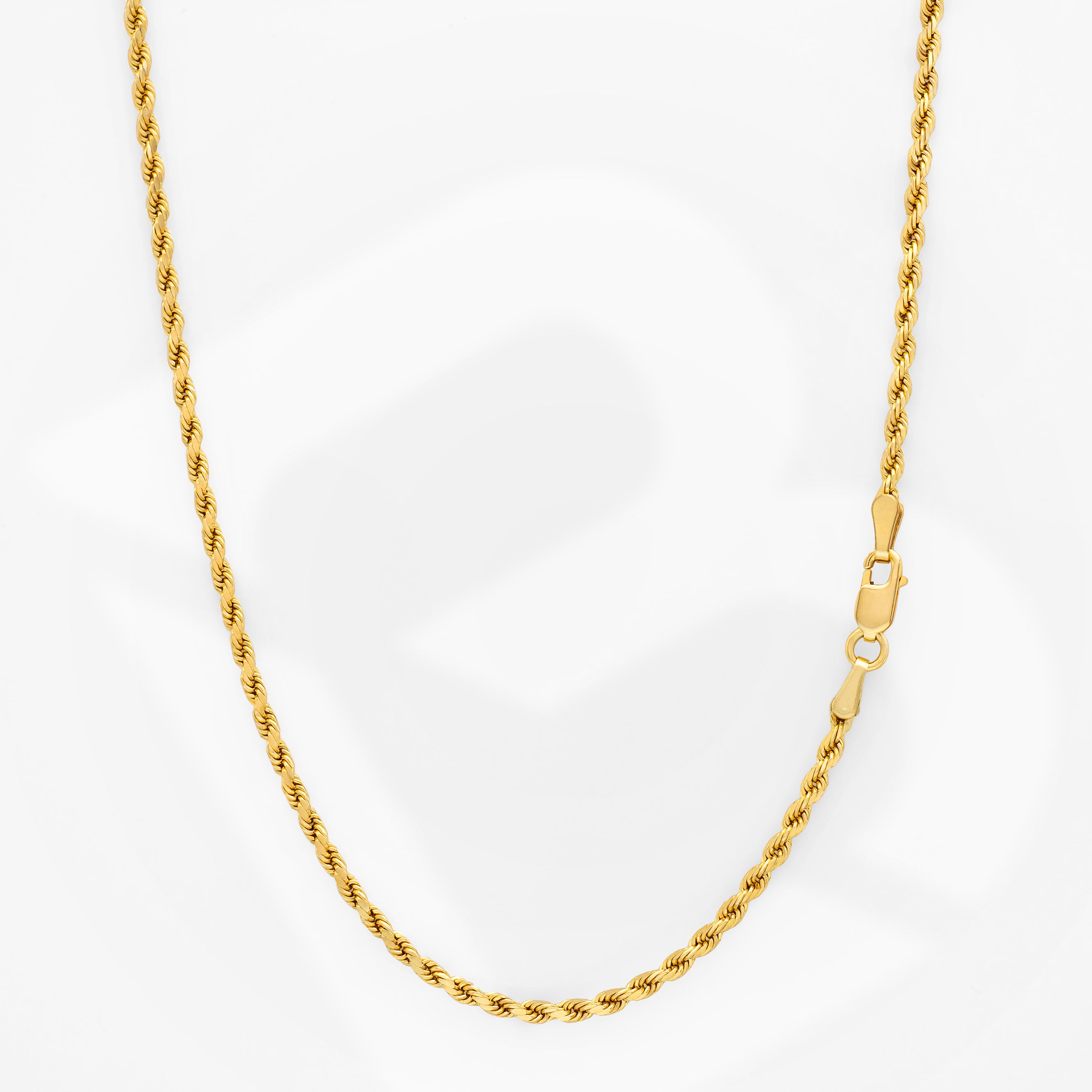 10k Women's Yellow Gold Diamond Cut Hollow Rope Necklace