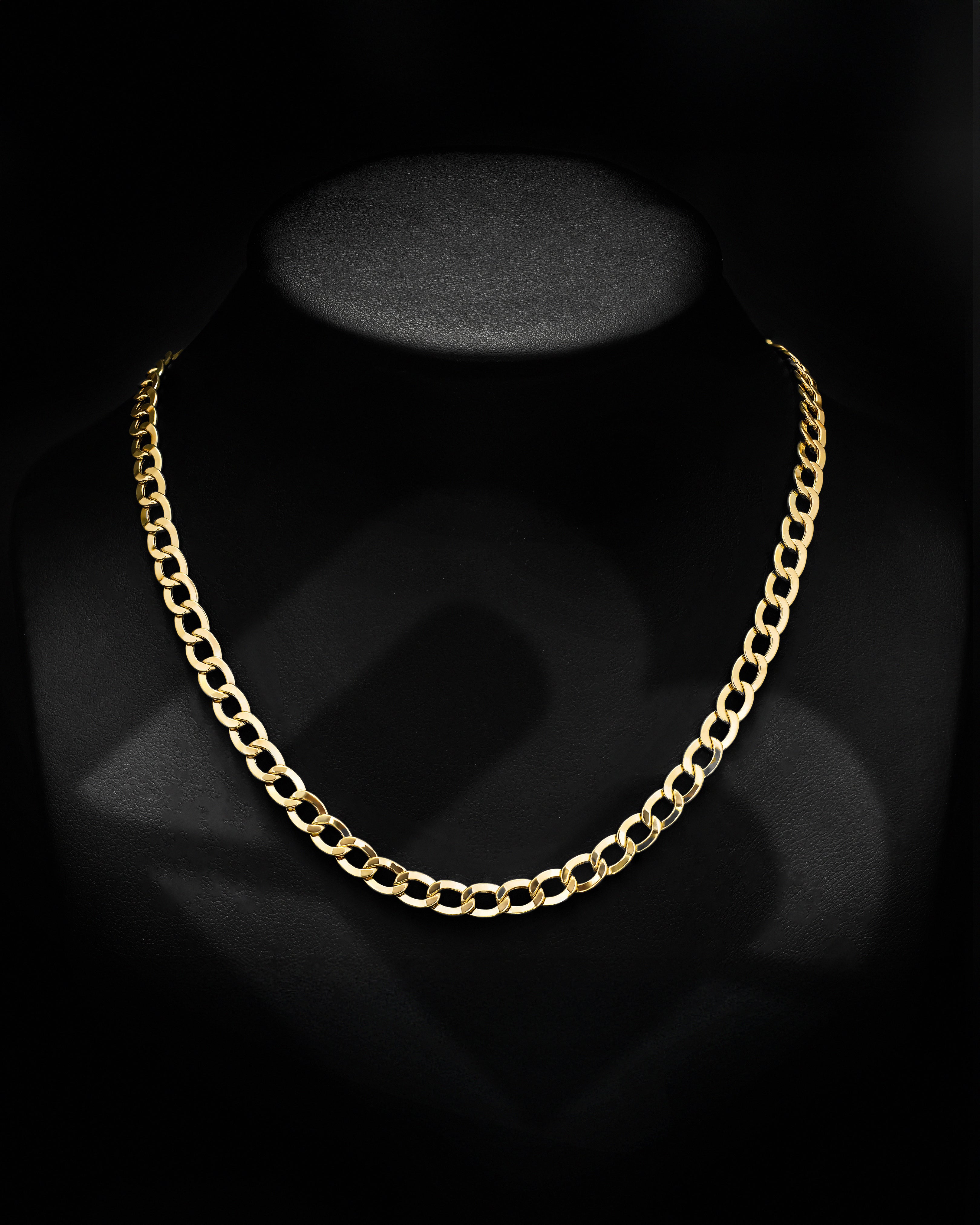 10k Yellow Gold Hollow Curb Cuban Link Chain