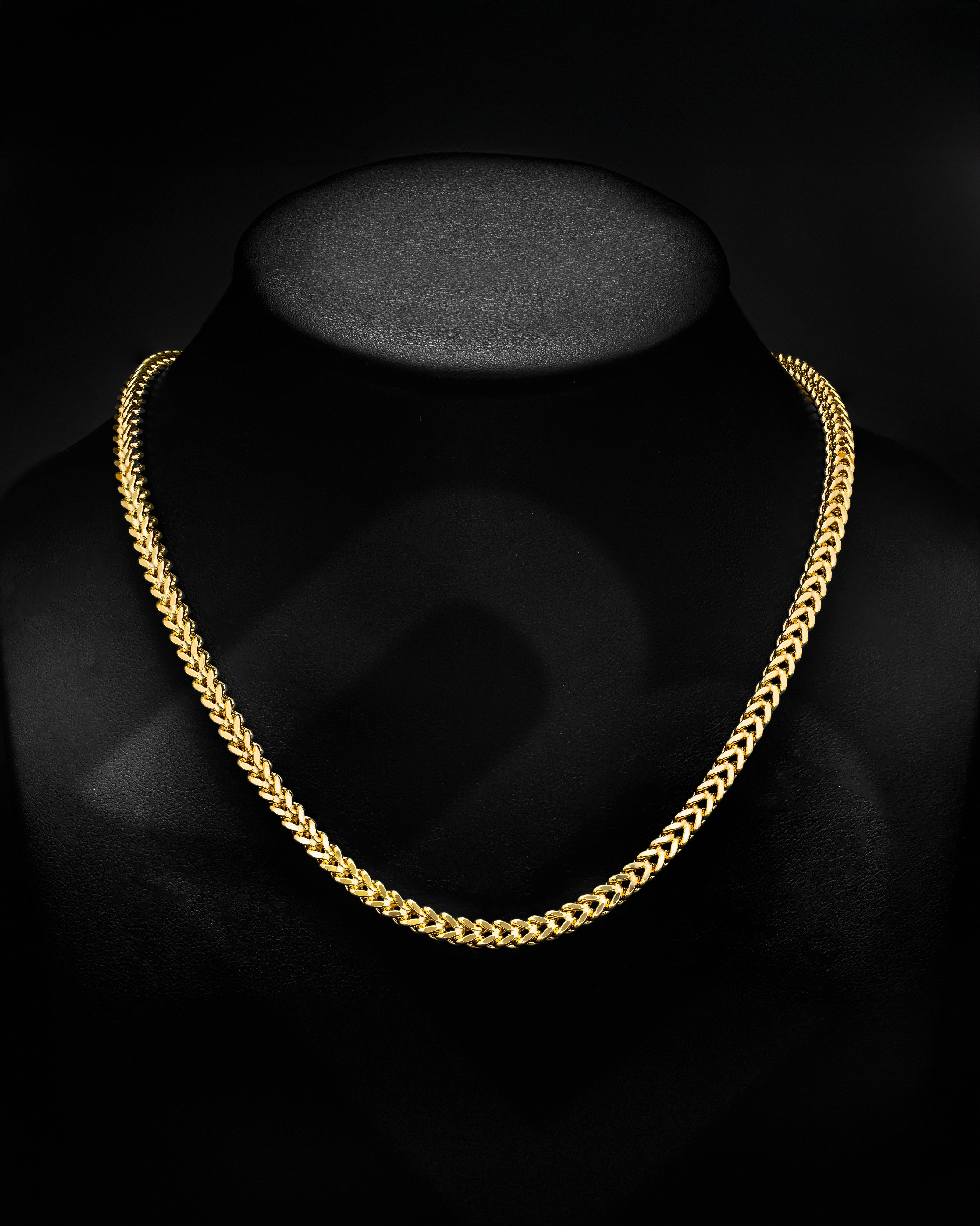 10k Yellow Gold Hollow Diamond Cut Franco Chain