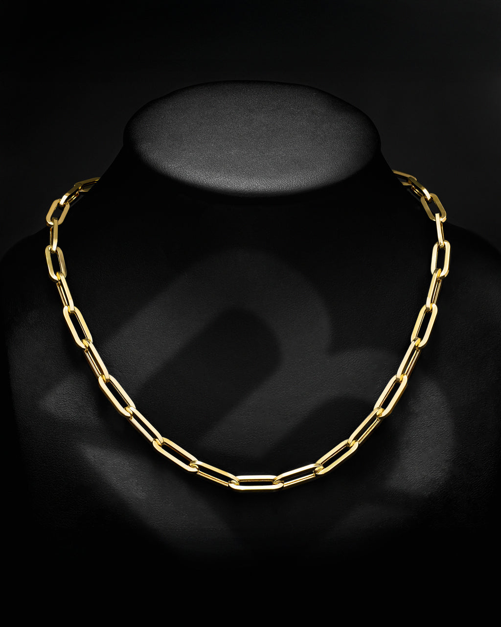 14k Yellow Gold Paperclip Link Necklace with Lobster Lock (Available 3mm to 5mm)