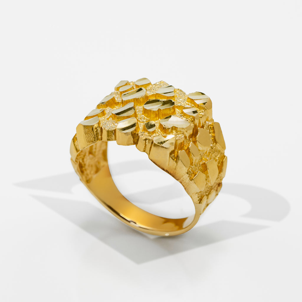 10K Solid Heavyweight 5g Nugget Gold Ring (0.58" x 0.58")