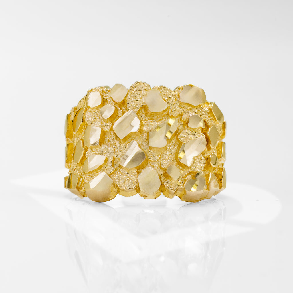 14K Solid Standard 3g Nugget Gold Ring (0.37" x 0.37")