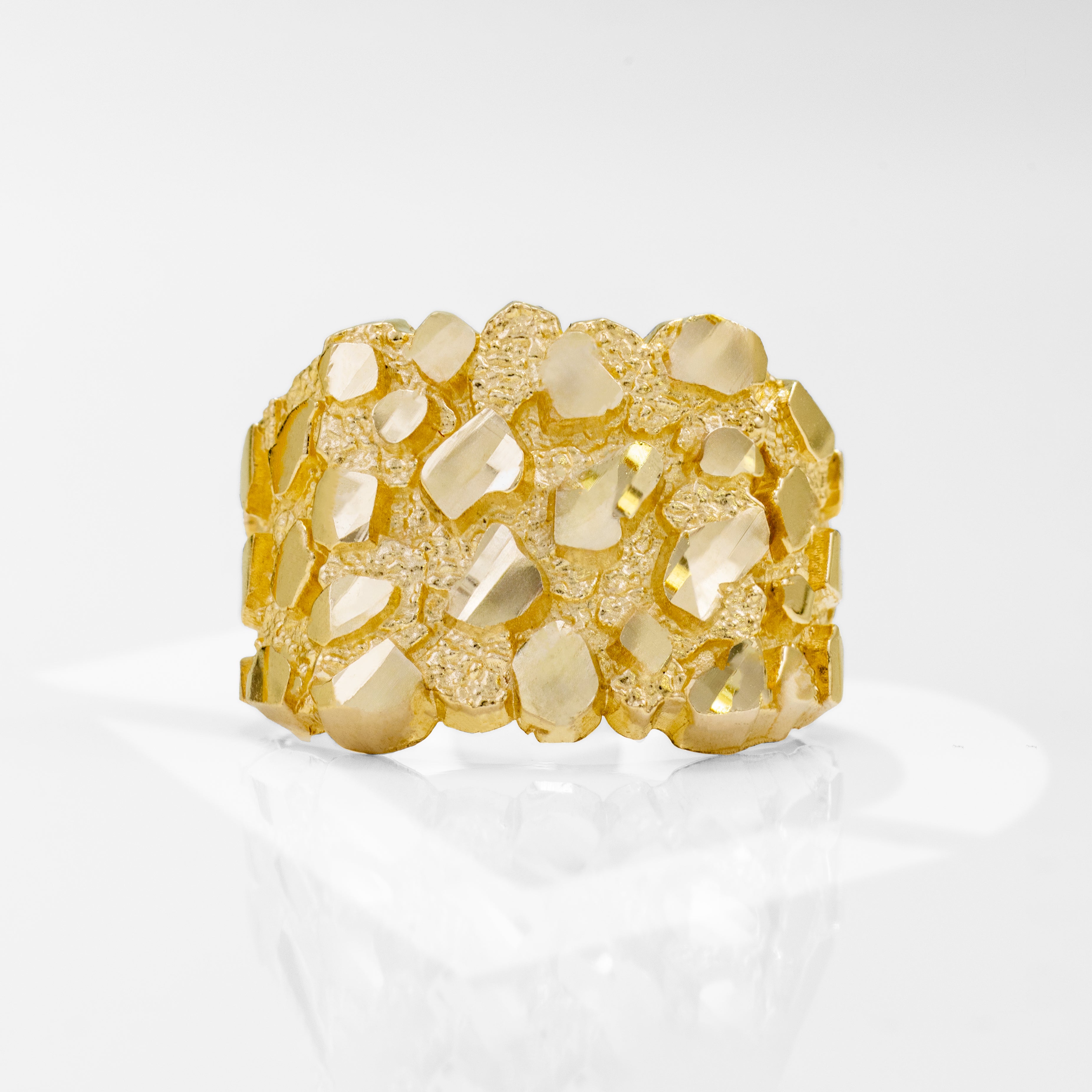 14K Solid Standard 3g Nugget Gold Ring (0.37" x 0.37")